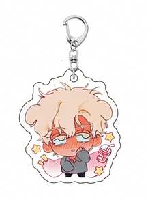 1 Peça Chaveiro de Palco com Formato Assimétrico, Acrílico, Fofo, Presente para Estudante, Mochila, Pingente de Anime Cartoon - Multicolorido - Visão 2