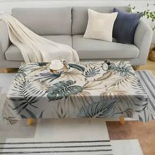 1pc Morandi Tropical Palm Leaf Print Rectangular Tablecloth, Anti-Slip Wear-Resistant, Nordic Restaurant / Bohemian Home / Luxury B&B / Tropical Style Decor Essential! Polyester Material, Machine Washable, Suitable For Multiple Indoor Scenes - Multicolor - View 10