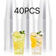 50/40/30/25/20/10/5个装可重复使用透明饮料杯，适用于珍珠奶茶、咖啡、饮料、奶昔，适用于婚礼、派对、居家、户外烧烤、活动等场合。 - 透明 - 查看 11