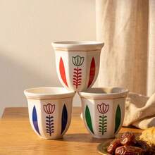 3pcs Nordic Style Floral Ceramic Coffee Cups 180ml/250ml Arabica Espresso Cups Tea Cups For Home Use - Multicolor - View 8