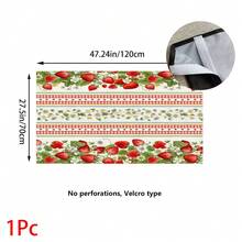 1pc, Home Decor, Strawberry Pattern Printed Table Skirt, Kitchen Small Curtain, Kitchen Cabinet Cover, With Curtain Holes, Easy To Hang, Rectangular, Machine Woven, Machine Washable, Kitchen Decoration And Accessories, Perfect For Kitchen Cabinets And Home Decor - Multicolor - View 14