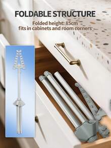 4pcs Piece Freestanding Garment Rack Set, Includes Garment Rack, Fabric Shaver, Handheld Ironing Board, And Storage Bag; Features A Height-Adjustable Stand Suitable For Use As A Garment Rack, Suit Stand, Or Ironing Station. - Support - View 7