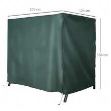 Garden Swing Cover, Protective Swing Cover, Waterproof Cover, Sun Protection, Oxford Fabric, 205x124x164cm - Dark Green - View 9