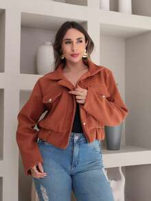 Victoria Women's Coat, La Batida Jacket With Buttons, Long Sleeves, Autumn/Winter - Camel - View 7