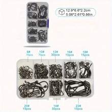 Avlcoaky 260pcs/Set Fishing Hook Sets Freshwater Saltwater Fishing Tackle Set Worm Soft Bait Jig Fishhooks - Black - View 3