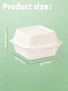50 piezas Contenedores de comida compostables con bisagra de 6 pulgadas, contenedores portátiles, cajas de comida para llevar de un solo compartimento cuadradas hechas de fibra de caña de azúcar, contenedores de comida para llevar. Adecuados para ensalada, almuerzo, bento, fruta, pastel y talla grande. Color/Estilo aleatorio - Multicolor - Ver 5