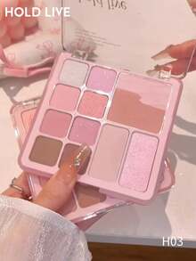 HOLD LIVE 柔霧夢幻調色盤 12色眼影 & 腮紅，空靈冷調粉紫色 H03 - H03 - 查看 3