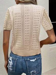 Short Sleeve Cardigan For Spring And Summer - 灰色 - 查看 6