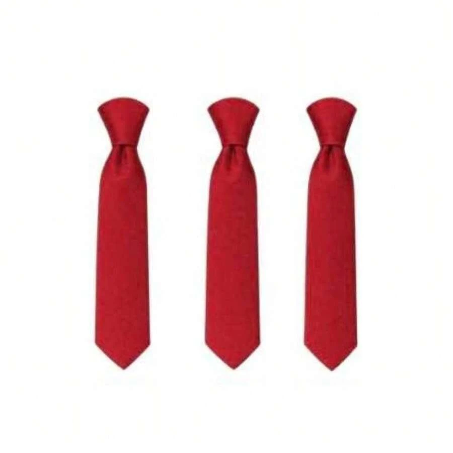 Kit 3 Gravatas Cinza Claro Padrinhos Casamentos Eventos - Vermelho - Visão 1