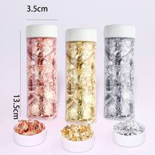 ZHGEE 2入組金箔片美甲箔片套組 金屬箔片 3色 金色、銀色、銅色 玫瑰金箔片 適用於美甲、樹脂、環氧樹脂、繪畫、手工藝、DIY美甲裝飾 手作與美妝DIY首選 - 查看 7