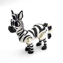 Cartoon Movable Zebra Figurine 3D Printed Jointed Doll African Wildlife Desktop Decor Ornament Fun Collectible Birthday Gift - 彩色 - 查看 10