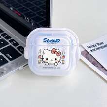 Sanrio Smiles Hello Kitty Peek Face AirPods Case Cute Transparent Shockproof Shell With Rotating Bracket Compatible With AirPods 1/2/3/4 And Pro/Pro 2 Nd Generation Suitable For New AirPods Pro 3 Stocking Stuffers The Girlfriend. - Sil - View 4