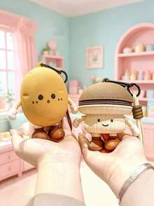 1 túi mini đựng tai nghe/ví đựng tiền xu/móc treo chìa khóa/phụ kiện treo ba lô hình nấm hương dễ thương series rau củ - ví đựng tiền xu - Xem 1