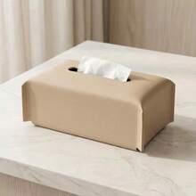 Premium Leather Texture Durable Smooth Dispensing Wide-Mouth Tissue Holder Scratch-Resistant & Wear-Resistant Wipe-Clean Waterproof & Stain-Resistant Dustproof & Insect-Proof Modern Tissue Box For Nightstand Desk Car Restaurant Hotel Bathroom Gift - Multicolor - View 3