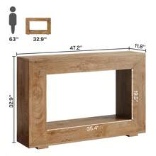LITTLE TREE 47.2" Console Table, Farmhouse 2-Tier Entryway Table, Wooden Sofa Table Behind Couch, Narrow Entry Table Suitable For Foyer, Hallway, Rectangular Accent Console Table(Light Brown) - 淺棕色 - 查看 2
