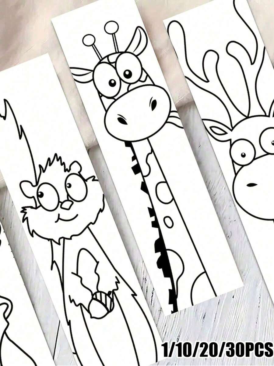 1/10/20/30pcs Funny Animal Theme Colorful Bookmarks, Humorous Cartoon Reading Markers, Creative Book Decoration Labels, Includes 10 Colorful Paper Page Marker Styles, Perfect As Gifts For Teachers, Readers And Book Lovers, Mother's Day Gift, Back To School Essential, Office Essential - Multicolor - View 1