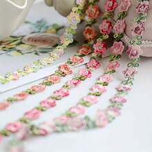 1 Yard 2cm Exquisite Embroidered Small Flower Lace Trim, Handmade DIY Clothing Curtain Hat - Multicolor - View 2