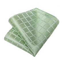 6Pcs Groom Accessory Kit, Classic Mint Green Check Pattern, All-In-One Matching Combo For Ceremony, Banquet & Party - Mint Green - View 4