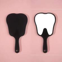 1pc 8.5*16cm New Handheld Makeup Mirror Cute Tooth-Shaped Beauty Mirror, High-Definition Small Mirror For Dental Clinic And Outpatient Use, Convenient Handle Flat Mirror - Multicolor - View 8