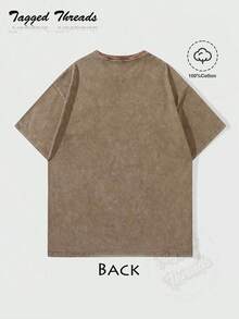 100% Cotton Vintage Butterfly & Moth Shirt Cottagecore Aesthetic Tee, Nature Lover Gift Comfortable T-Shirt Unisex Women's & Men's Campus Daily Wear - Washed T - Brown - 查看 2