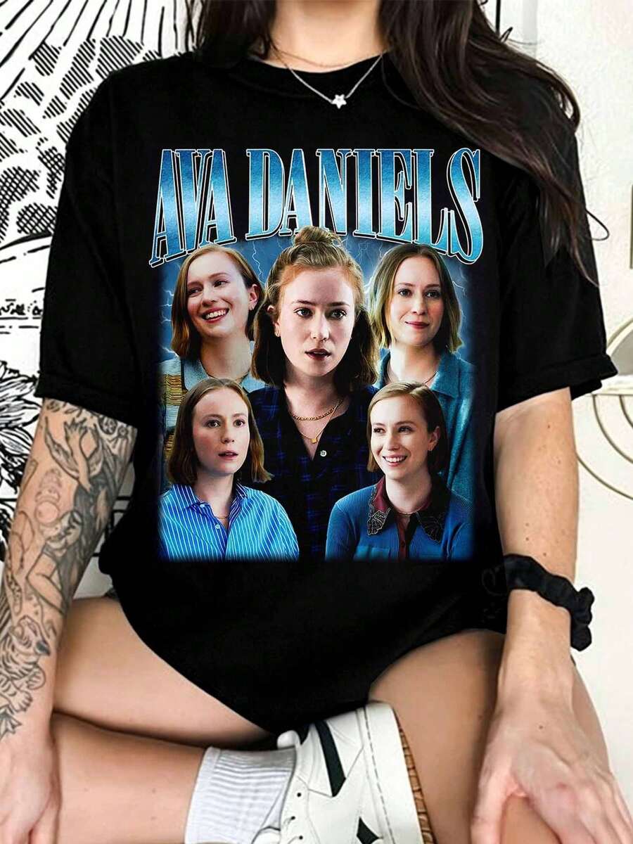 Ava Daniels Bootleg T-Shirt, Hannah Einbinder T-Shirt, Comic Fan Art T-Shirt For TV Fans, Retro Graphic T-Shirt, Ava Daniels Merchandise, Gay Icon T-Shirt - Black - View 1