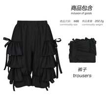 COS Women's Shorts, Lantern Pants, Ruffled Hem Spring-Summer, High Waist, Elastic Waist, Suitable For Outdoor Wear. - 260311 Lolita Shorts 1 - View 2