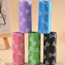 Dog Bone Print Pet Waste Bags, Thickened Tear-Resistant, Strong Load-Bearing, Disposable, Compact And Portable, Easily Fits In Pocket, Keeps Clean And Hygienic, Makes Dog Walking More Enjoyable, Random Style - Multicolor - View 5