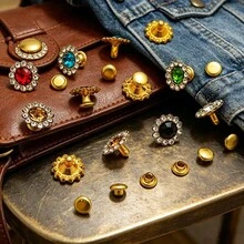 30/100 Sets 11mm Rhinestone Rivets, Including Colorful Sunflower Rivets, Suitable For Handmade Repair, Decorative Beading And Jewelry Making - C - View 7