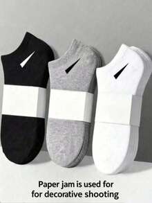 20 paires de chaussettes de sport unisexes blanc/noir/gris confortables respirantes absorbant la transpiration chaussettes courtes avec motif diagonal classique polyvalent couleur unie minimaliste mode chaussettes bateau convenant pour le port quotidien décontracté/1/5/9/10/15/20/30/paires - Noir et Blanc - Voir 4