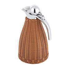 GLADNEY 1.5L Vacuum Insulated Rattan Thermal Jug, 304 Stainless Steel, 24-Hour Heat & Cold Retention, One-Hand Push-Button Pour, Ergonomic Handle, Coffee - Coffee Brown - View 8
