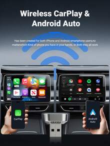 XUDA 2026 新款 2合1 無線 CarPlay / Android Auto 超迷你轉接器 - 2.4-5.0 GHz WiFi 5 Carplay 轉換器，有線轉無線，快速自動連接，無延遲，緊湊設計，附 USB/USB-C 接口，免電池 - B - 查看 4