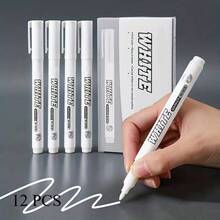 3/6pcs Non-Erasable White Chalk Markers - For Chalkboards, Blackboards, Windows, Glass, Bistros, Signs - White Marker - View 2