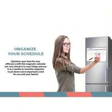 1 Stück abwischbarer Kühlschrankkalender, geeignet für Kühlschrank, Whiteboard, abwischbarer Kalender, wiederverwendbar, leicht zu reinigen, mit wöchentlichem und monatlichem Design, sehr praktisch für die Zeitplanung, geeignet für Büro, Zeitplanung zu Hause, nützliches magnetisches Kalenderset für Zuhause - Mehrere Spezifikationen - Übersicht 3