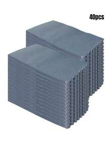 Khăn giấy tiệc dày dặn, mềm mại, màu xanh nhạt và xám, viền lượn sóng, 2 lớp, kích thước khi mở ra 39cm x 33cm, thích hợp cho: Đám cưới, Tiệc trà, Trang trí tiệc sinh nhật, Trang trí tiệc, Đồ dùng tiệc, Trang trí ngày lễ, Đồ dùng ngày lễ - xanh xám nhạt - Xem 11