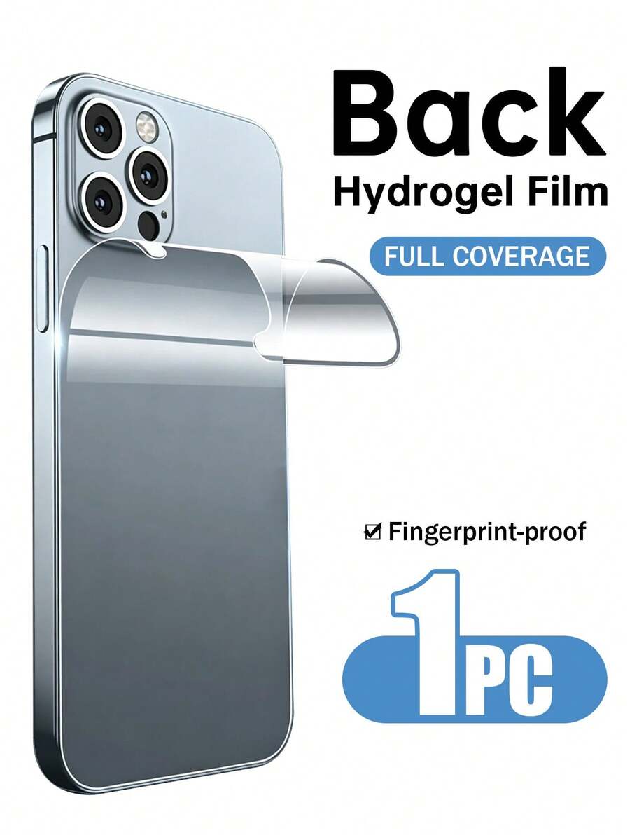 1 pieza Película Protectora de Pantalla de Hidrogel de Cobertura Completa Compatible con Teléfono 17 16 15 Pro Max 14 Plus 13 12 Mini 11 XR X XS Max Anti-Arañazos, Anti-Huellas, Cobertura Completa - transparente - Ver 1