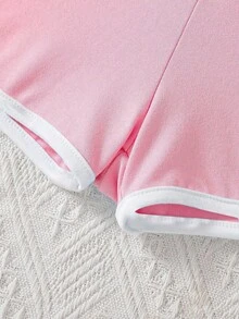 Summer Girls' Slim Fit 2-Piece Set, Knot Waist Dolphin Shorts Casual Sports - Multicolor - View 4
