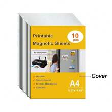 10 Sheets Printable Magnetic Photo Paper For Inkjet Printers, DIY Magnetic Stickers, Labels, Whiteboard, Fridge Magnets, Office - 10 Sheets - View 7
