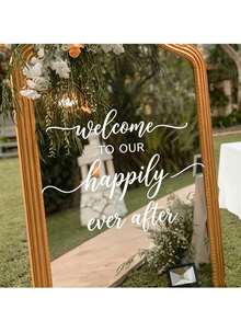 1pc Wedding Theme Window Sticker - Ideal For Window Decoration, Wedding Ceremony And Banquet Mirror Decor - One Size Fits All - View 8
