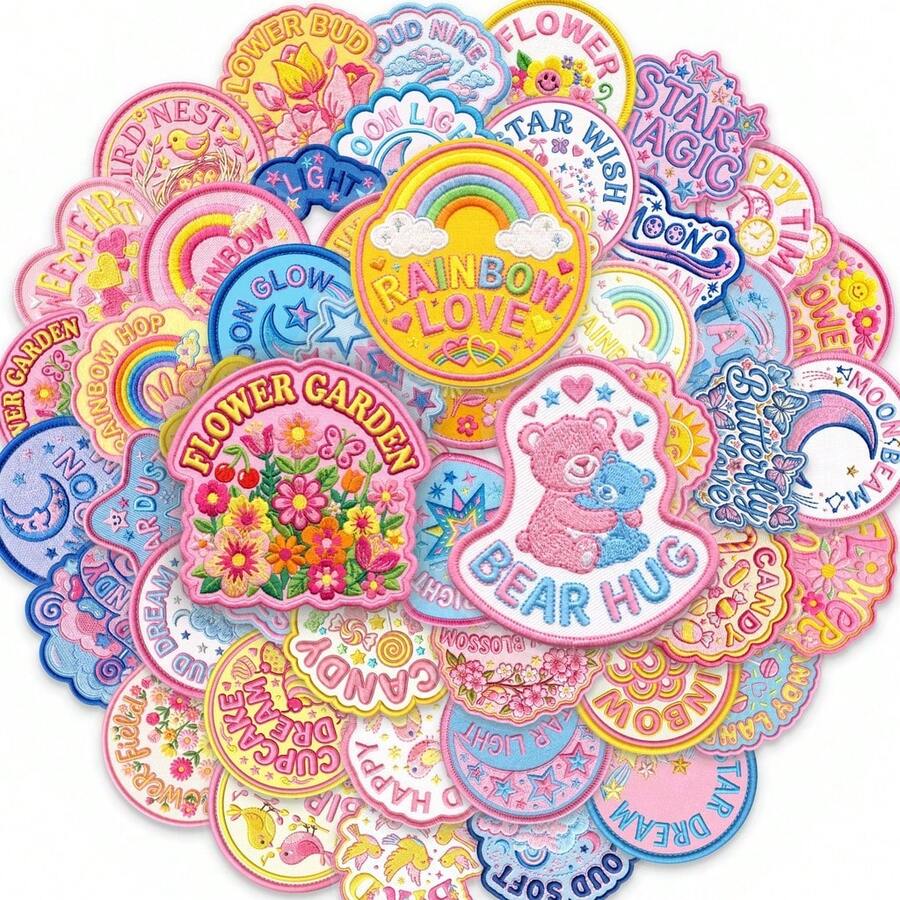 50 hojas de pegatinas transparentes estilo bordado vintage con motivos florales y fauna, para manualidades DIY, scrapbooking, artículos diarios, decoración impermeable - 50 unidades - Ver 1