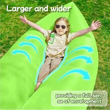 Multicolor Single Inflatable Lazy Sofa, Portable Outdoor Beach Air Sofa Bed, Foldable Camping Sleeping Bag for Comfortable Rest - Verde - Ver 4