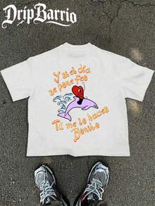 Camiseta para Hombre Casual y Moderna con Diseño de Delfín y Frase Divertida |   Ropa de Hombre con Estilo Playeras Sudaderas y Camisas Cómodas |   Ideal para Uso Diario Trabajo y Salidas | - Blanco - Ver 1