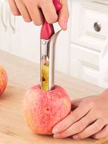 Fruit Corer & Pitter, Multi-Functional Corers And Pitters Remover Set, Stainless Steel Core Seed Remover Tool Compatible With Apple, Pear, Cherry, Jujube - Multicolor - View 3