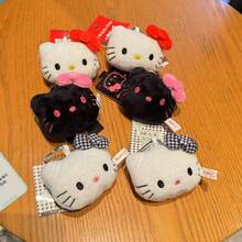 1個 Hello Kitty 絨毛娃娃吊飾,可愛蝴蝶結貓頭零錢包掛飾,少女風背包吊飾,柔軟可愛絨毛裝飾,節日禮物 - 彩色 - 查看 7