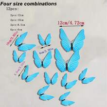 12pcs 3D Butterfly Wall Stickers, Black Removable Butterfly Wall Decals, Creative Home Room Decor, Garden Decor, Party Decor, Realistic Double Layer Butterfly Wall Stickers, Wall Decor Home Creative Decoration - A - View 6