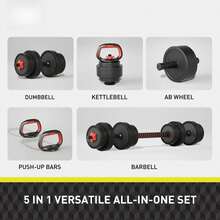 40LB 5 In 1 Adjustable Dumbbell Set , Fitness Exercises For Home Gym, Black, 1-Inch Holes Fit Standard Sized Bar - Default - View 7