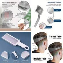 New Clipper Comb Set, Essential Hair Styling Accessory For Men. Curved Clipper Edge Comb With Graduated Positioning Function. Suitable For Hair Salons, Home And Daily Hair Styling, Convenient And Practical. - Multicolor - View 7