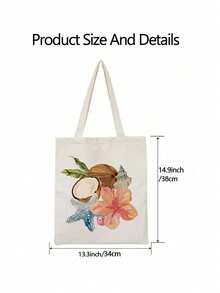 Fashionable Single-Sided Printed Tote Bag - Fade-Resistant; Spacious Design Suitable For Daily Use, And Foldable For Convenient Storage. - Multicolor - View 5