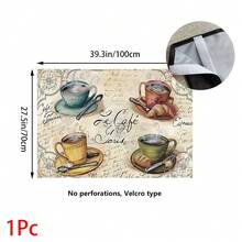 1pc, Home Decor, Coffee Theme Pattern Printed Table Skirt, Kitchen Small Curtain, Kitchen Cabinet Cover, With Curtain Holes, Easy To Hang, Rectangular, Machine Woven, Machine Washable, Kitchen Decoration And Accessories, Perfect For Kitchen Cabinets And Home Decor - Multicolor - View 12