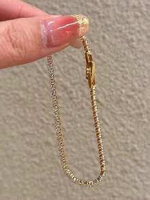 1 pieza Brazalete de Zirconia Brillante de Verano, Delicado Estilo Estelar Exquisito Versátil Sensación Premium - Pulsera - Ver 7