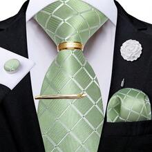 6Pcs Groom Accessory Kit, Classic Mint Green Check Pattern, All-In-One Matching Combo For Ceremony, Banquet & Party - Mint Green - View 2